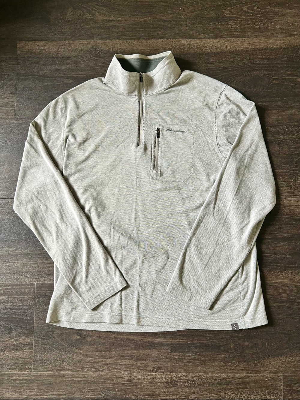 Eddie Bauer Men's Light Gray Quarter-Zip Shirt